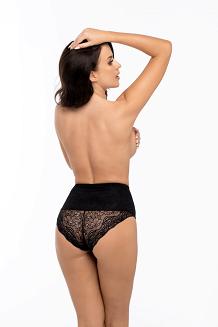 Figi damskie z wysokim stanem i koronką Babell kod 2008 czarne