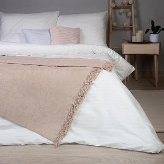 Koc bawełniano-akrylowy 200x220 Darymex gładki jasny beżowy