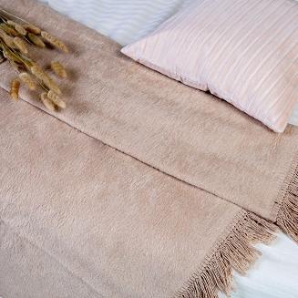 Koc bawełniano-akrylowy 200x220 Darymex gładki jasny beżowy