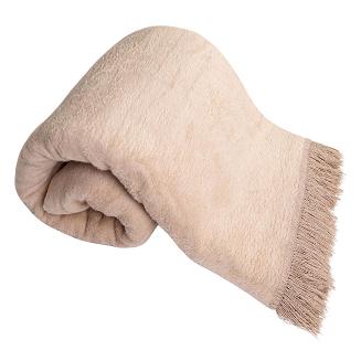 Koc bawełniano-akrylowy 200x220 Darymex gładki jasny beżowy