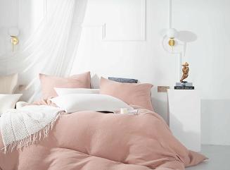 Pudrowa Bawełniana Pościel Muślinowa 220x200