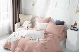 Pudrowa Bawełniana Pościel Muślinowa 220x200