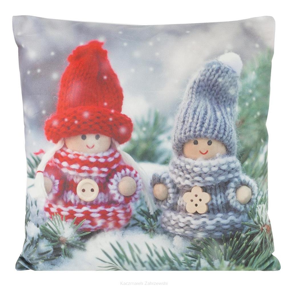 Poszewka dekoracyjna świąteczna JINGLE 40x40 świąteczne skrzaty