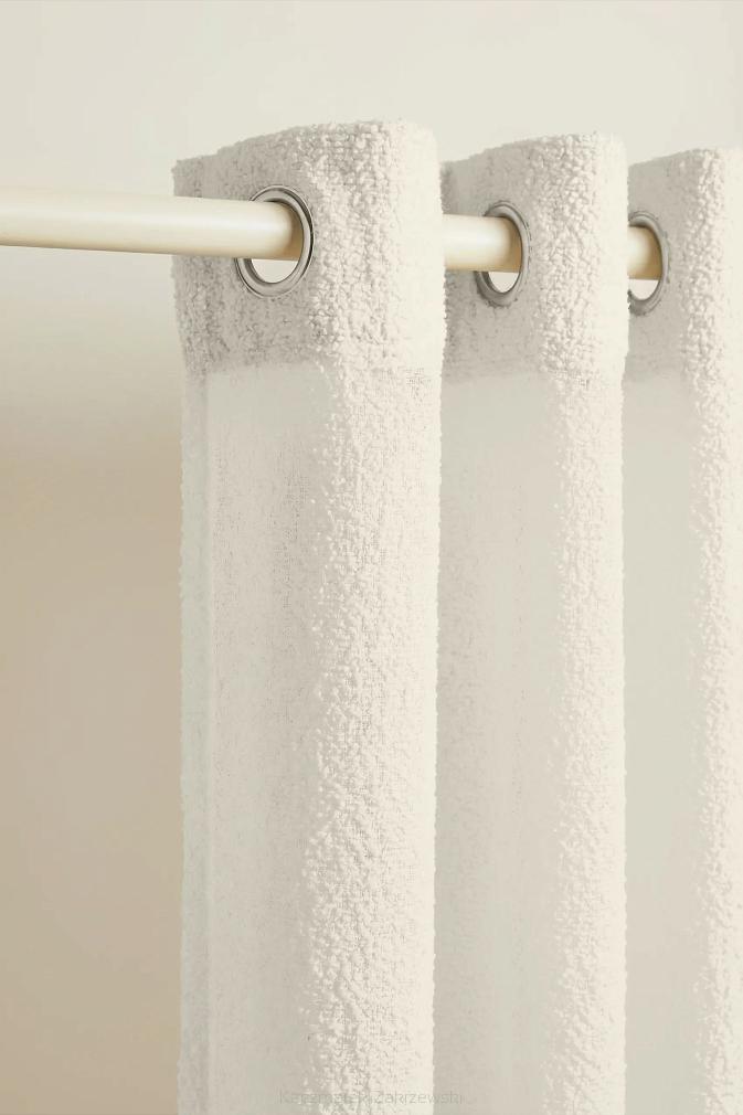 Kremowa Zasłona na Przelotkach 140x250 Dreamy Boucle
