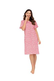 Koszula damska REGINA kod 169 koralowy róż kwiatowy ornament