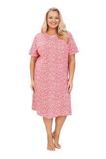 Koszula damska REGINA kod 169 koralowy róż kwiatowy ornament