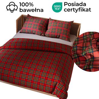 SZKOTI Komplet pościeli z bawełny satynowej 220x200cm 100108/SAT/000/220200/1