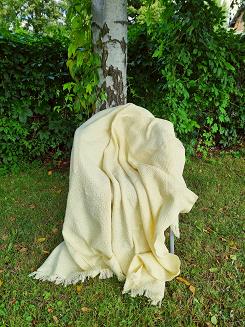 Narzuta dekoracyjna tkana 170x205 masełkowa