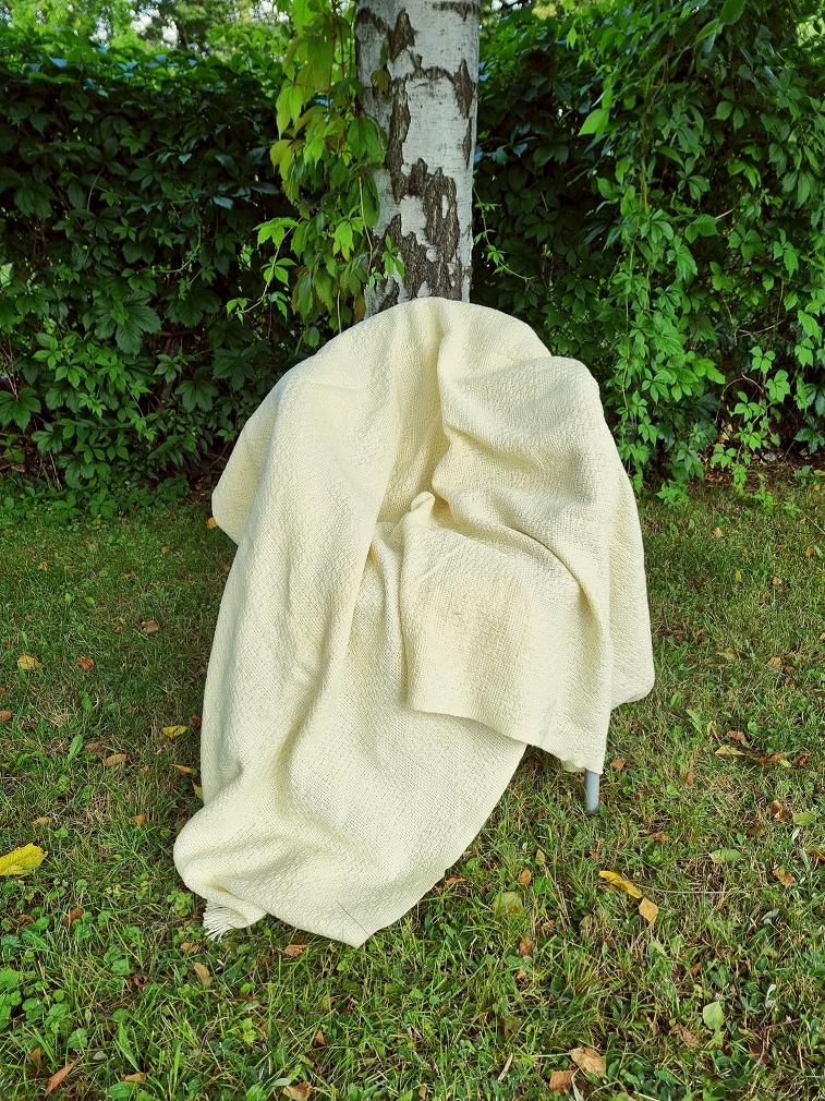 Narzuta dekoracyjna tkana 170x205 masełkowa