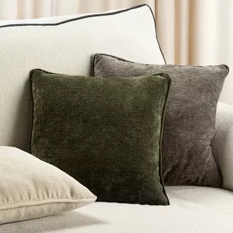 Poszewka dekoracyjna KLARA 45x45 Eurofirany jasnobeżowa szenil i welwet