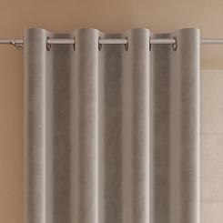 Zasłona gotowa na przelotkach VELVI 140x230 szarobeżowa