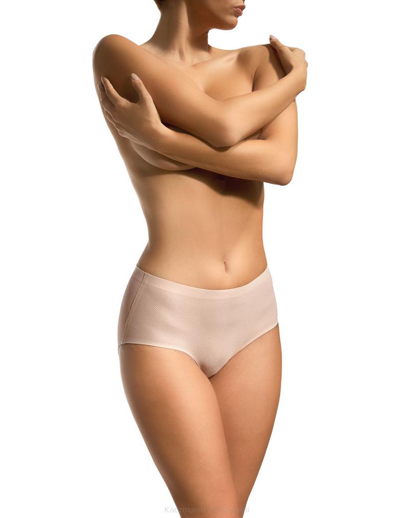 Figi damskie bezszwowe z wysokim stanem Babell kod 2004 beżowe