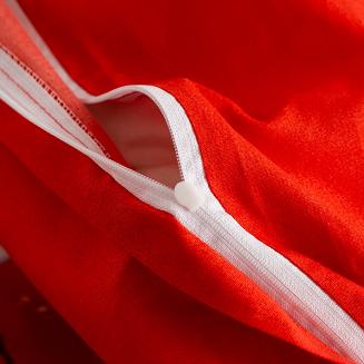 Pościel świąteczna 220x200 czerwona biała złota bałwanki śnieżynki