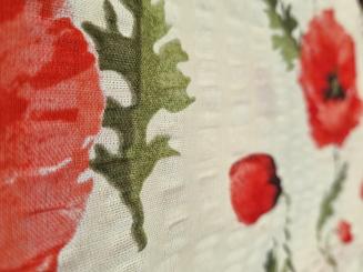 Pościel z kory 180x200 maki na kremowym tle