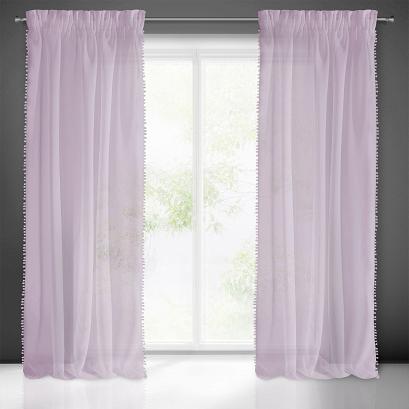 Firana gotowa na taśmie ALMINA 140x270 Eurofirany różowa