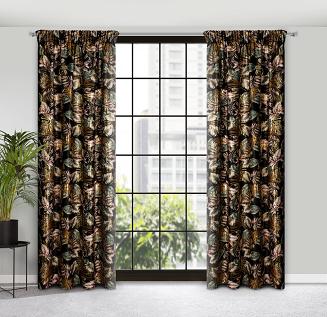 Zasłona gotowa na taśmie MAROKO 140x270 Eurofirany czarny