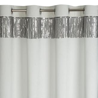 Zasłona gotowa na przelotkach JASPER 140x250 Eurofirany biały/srebrny