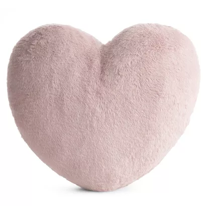 Poduszka dekoracyjna HEART 45x45 Eurofirany pudrowa futrzana