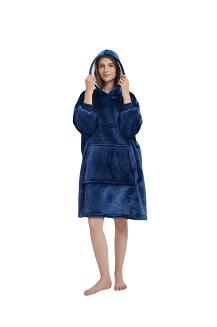 Kocobluza z kapturem Sherpa HOODIE granatowa