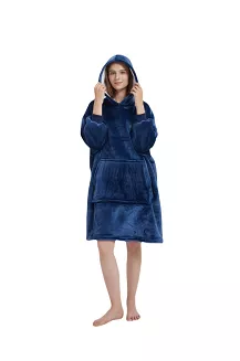 Kocobluza z kapturem Sherpa HOODIE granatowa