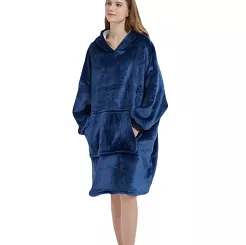 Kocobluza z kapturem Sherpa HOODIE granatowa