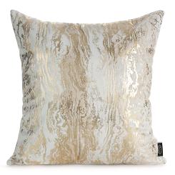 Poszewka dekoracyjna SOFI 45x45 Eurofirany kremowa zdobiona metalicznym nadrukiem