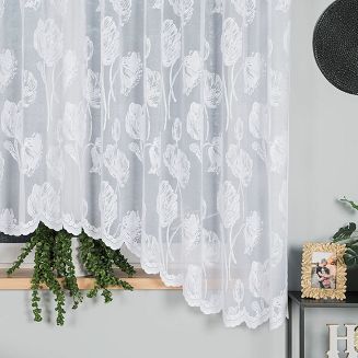 Firanka żakardowa gotowa na żabki SONIA 350x180 biała