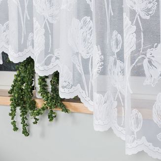 Firanka żakardowa gotowa na żabki SONIA 350x180 biała