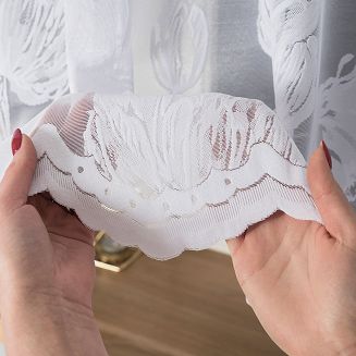 Firanka żakardowa gotowa na żabki SONIA 350x180 biała