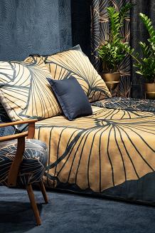 Pościel z makosatyny POS 200x220 Eurofirany granatowy/złocisty