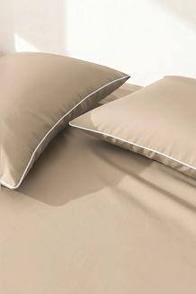 Poszewka bambusowa 70x80 ciemnobeżowa z białą bizą