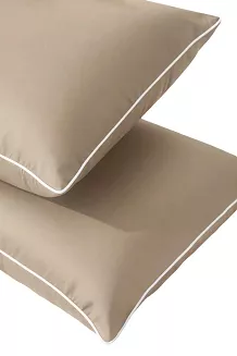 Poszewka bambusowa 70x80 ciemnobeżowa z białą bizą