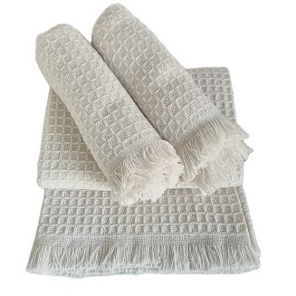 Komplet dekoracyjny narzuta 170x205 + 2x 60x170 gofra ekri