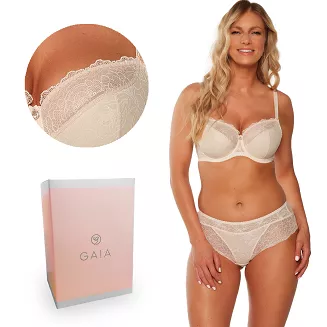Biustonosz z koronką Semi-Soft Hannah 1207 półusztywniany beżowy