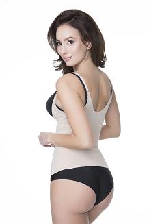 Koszulka damska wyszczuplająca pod biust Julimex 214 naturalna