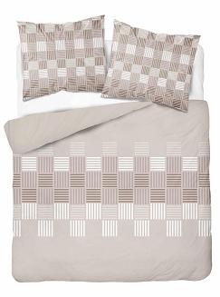 Pościel bawełniana 160x200 Detexpol beżowa szachownica