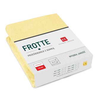 Prześcieradło frotte z gumką 160x200 jasny żółty GRUBE