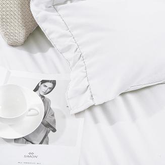 Pościel Ruffy 140x200 biała z falbanką