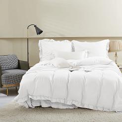 Pościel Ruffy 140x200 biała z falbanką