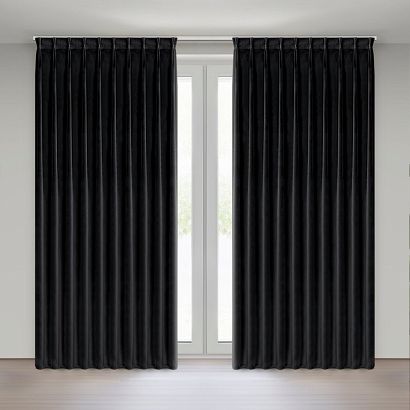 Zasłona gotowa z systemem flex MELANIE 210x270 Eurofirany czarna