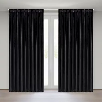 Zasłona gotowa z systemem flex MELANIE 125x270 Eurofirany czarna