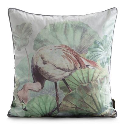 Poszewka dekoracyjna VELVET 45x45 Eurofirany zielona pudrowa flaming