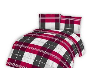 Pościel flanelowa 180x200 Darymex bordowa krata