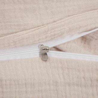 Beżowa Bawełniana Poszewka Muślinowa 70x80 Do Pościeli