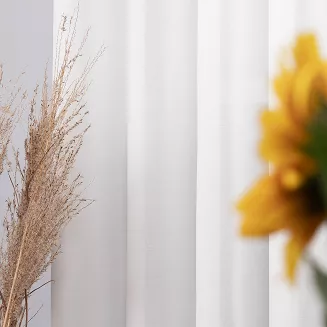 Zasłona gotowa na przelotkach BASIC 145x300 półprzezroczysta biała