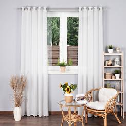 Zasłona gotowa na przelotkach BASIC 145x300 półprzezroczysta biała