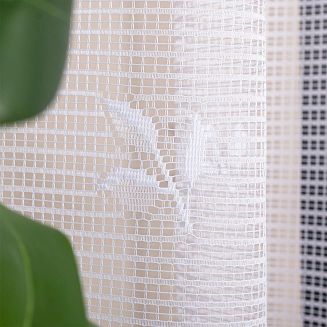Firanka żakardowa gotowa na szelkach SARA 300x250 biała