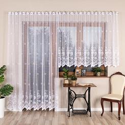 Firanka żakardowa gotowa na szelkach SARA 300x250 biała