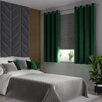 Zasłona gotowa na przelotkach VELVI 140x160 butelkowa