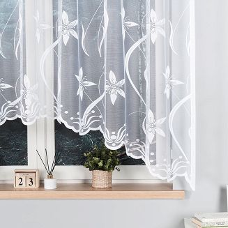 Firanka żakardowa gotowa na żabki JOANNA 330x160 biała